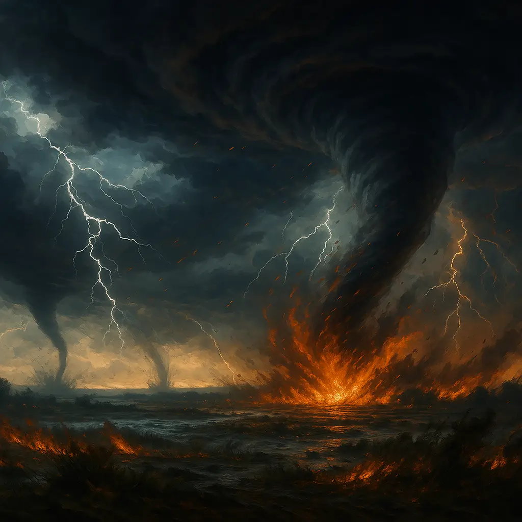 a landscape of destruction
