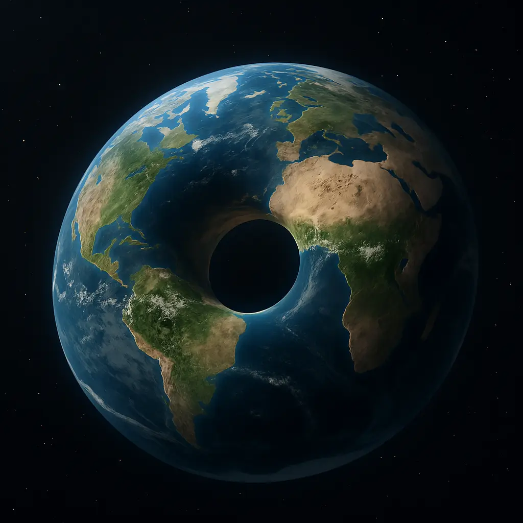 a realistic render of a donut shaped earth