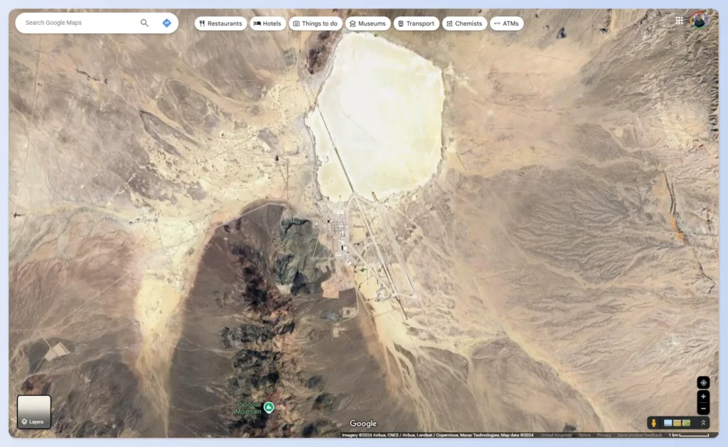 a screenshot of Area 51 on Google Maps